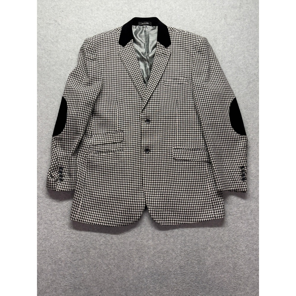 Inserch Limited Edition Houndstooth Blazer Black White Velvet Collar XL 504B